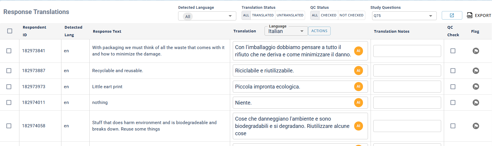Translation Interface